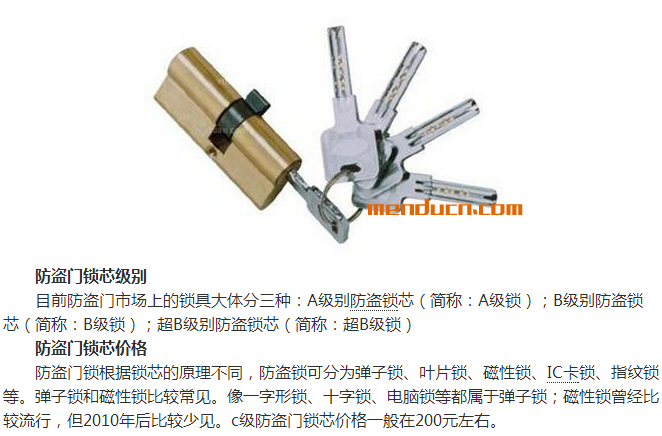 防盗门换锁芯价格